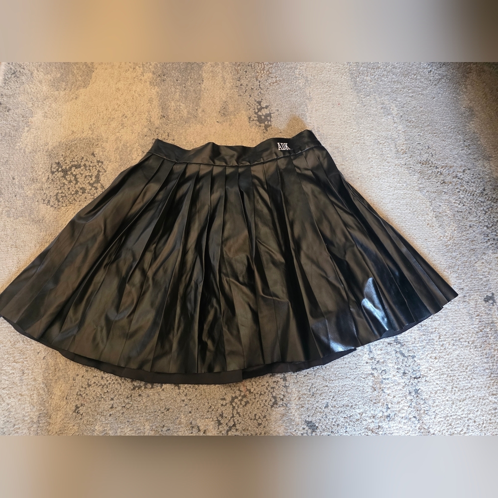 Adika Shiny Black A-Line Skirt